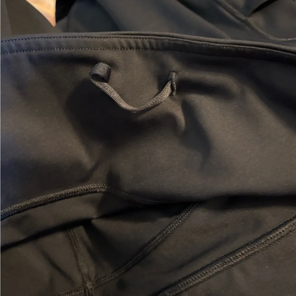 Lululemon x Peloton Black Cropped Leggings Size 12‎ Pocket Cycling (1068)